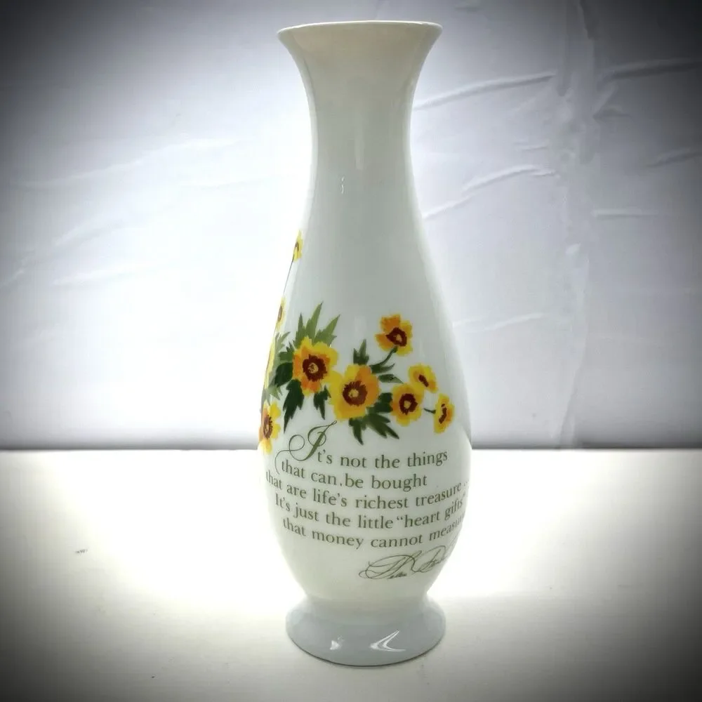 Vintage Helen Steiner Rice- Ceramic Vase- Heart Gifts Inspirational Quote